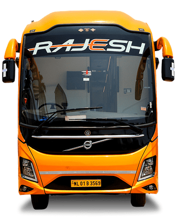 Rajesh orange Volvo coach front cutout